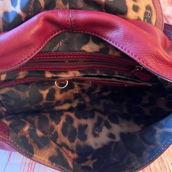 Red Leather B. Makowsky Shoulder Bag - Picture 3 of 6